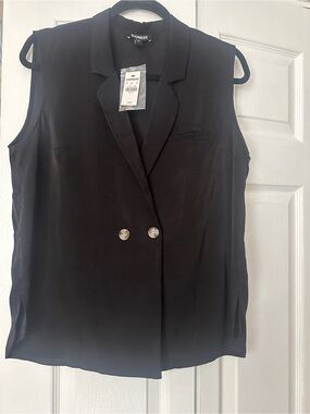 Express Black Sleeveless Blazer Vest Shirt Size L